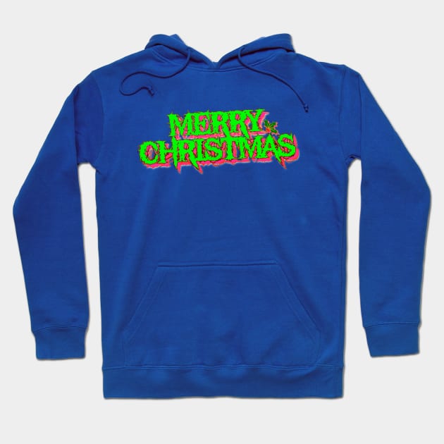 Merry Christmas (Black Metal - neon) Hoodie by C E Richards